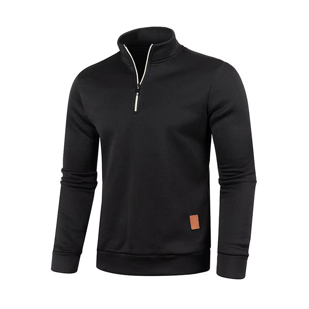Men Sweatshirts Spring Thicker Pullover Half Zipper Pullover for Male Hoody Outdoor Sweatshir Autumn Solid Color Turtleneck Swea