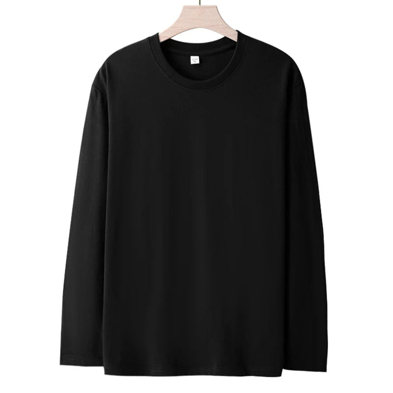 Stylish & Comfortable Men's Cotton Long Sleeve T-Shirts - Perfect for Autumn & Winter, Available in Plus Sizes M-5XL